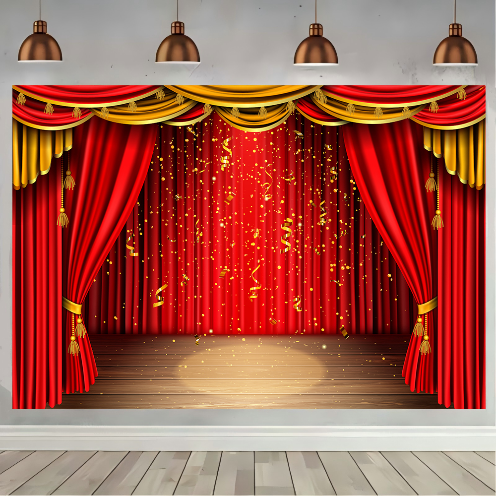 Photography Lighting Meter - Red Theater Curtain Party Backdrop Stage