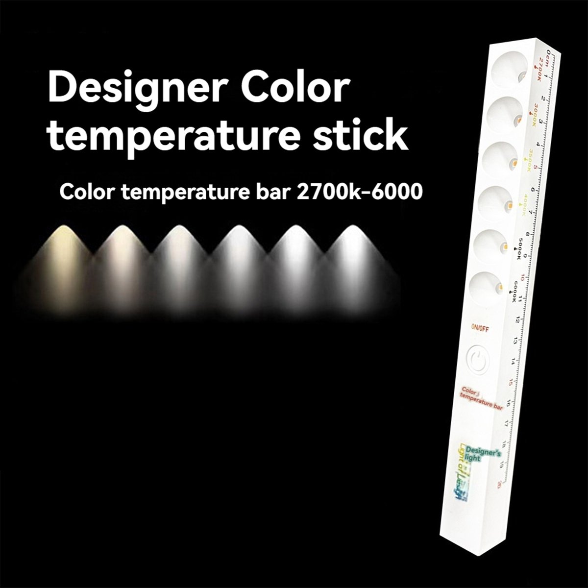 Photography Lighting Meter - Sep. 6Modes Color Temperature Lamp Stick