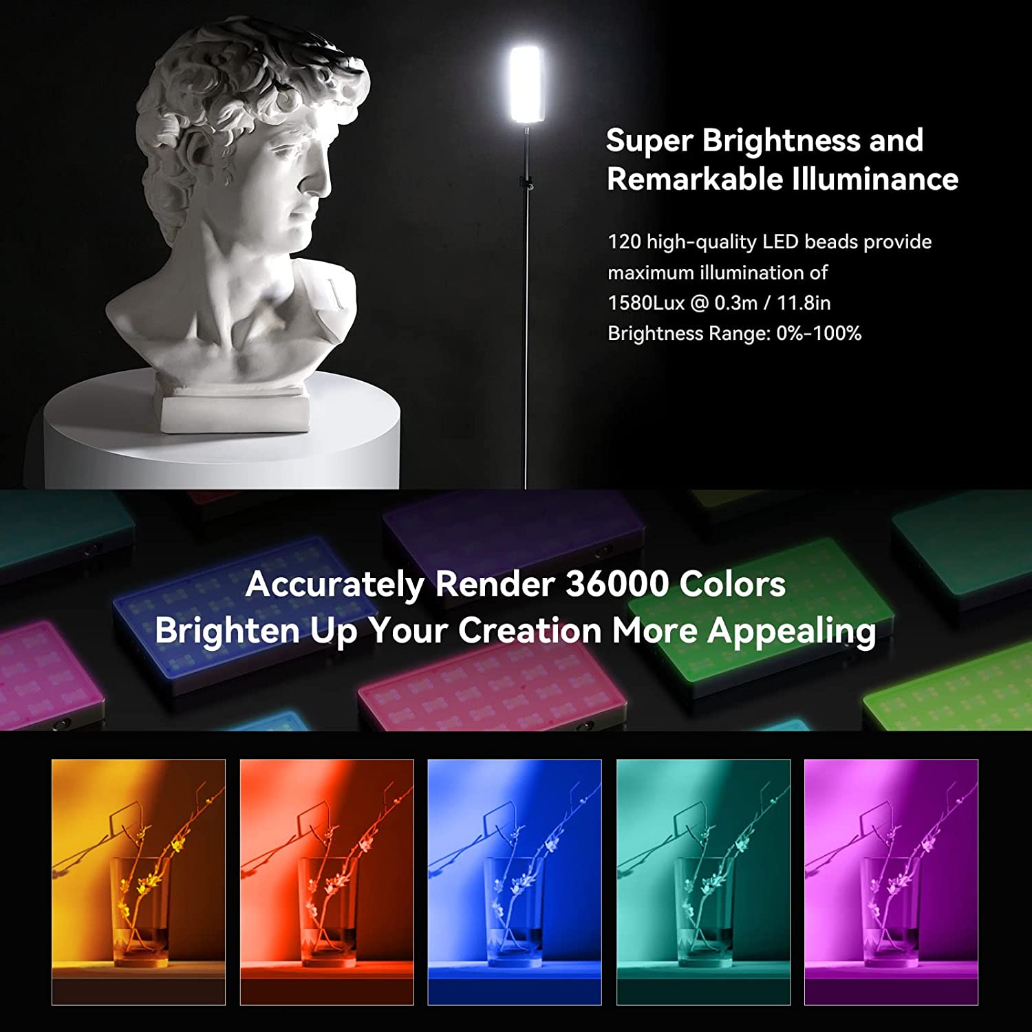 SmallRig RM120 RGB LED Video L - Photography Lighting With Umbrella のレビューと価格