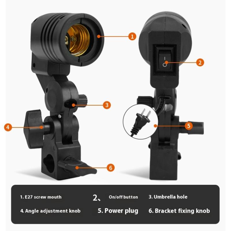 Black 1.8M Cable Cord E27 Sock - Photography Lighting With Umbrella のレビューと価格