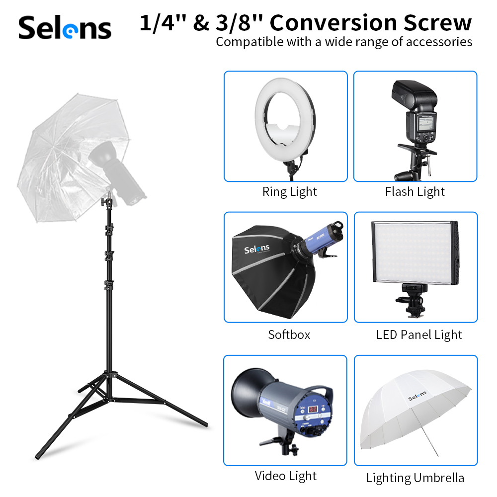 Selens 2.2~3.95M Light Stand w - Photography Lighting Softbox のレビューと価格