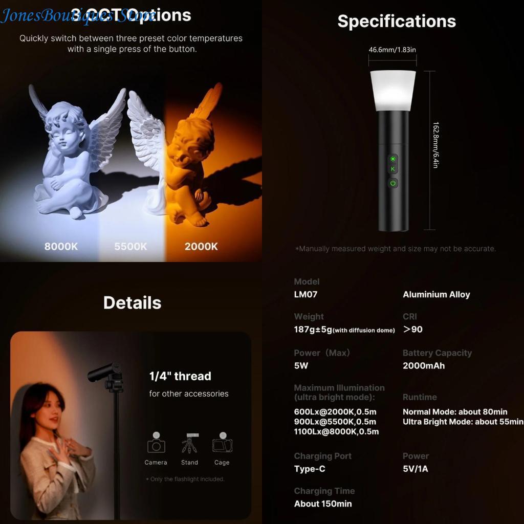 LM07 Videography Flashlight Zo - Photography Using Lighting のレビューと価格