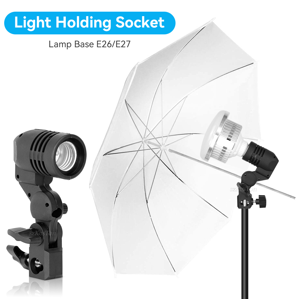 2PCS/1PC E27 Single Head Bulb  - Photography Lighting With Umbrella のレビューと価格