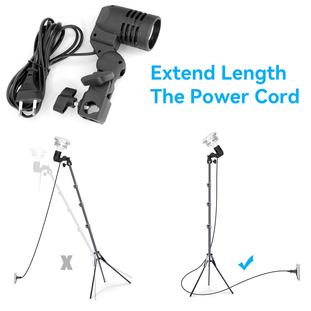 2PCS/1PC E27 Single Head Bulb  - Photography Lighting With Umbrella のレビューと価格