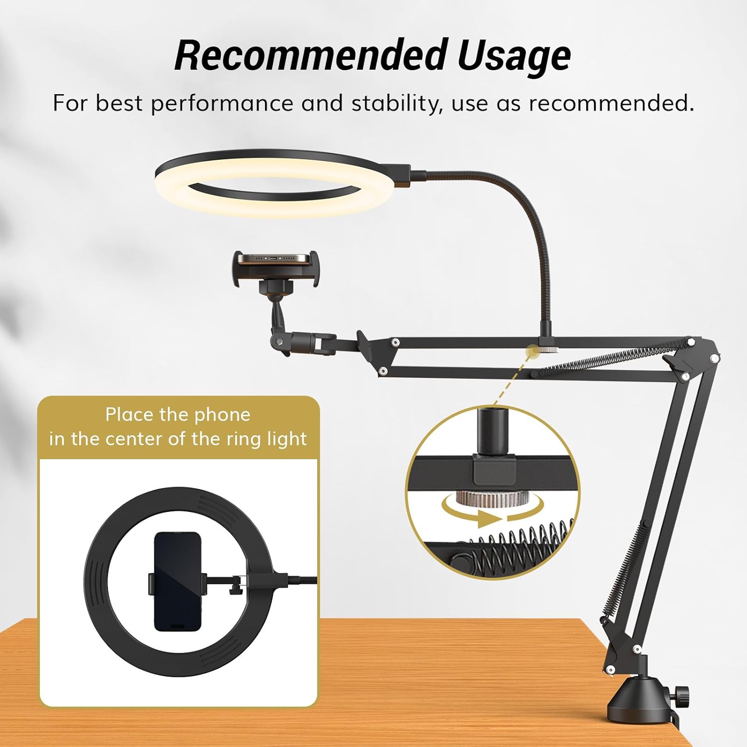 Ring Light with Stand and Phon - Photography Lighting With Umbrella のレビューと価格