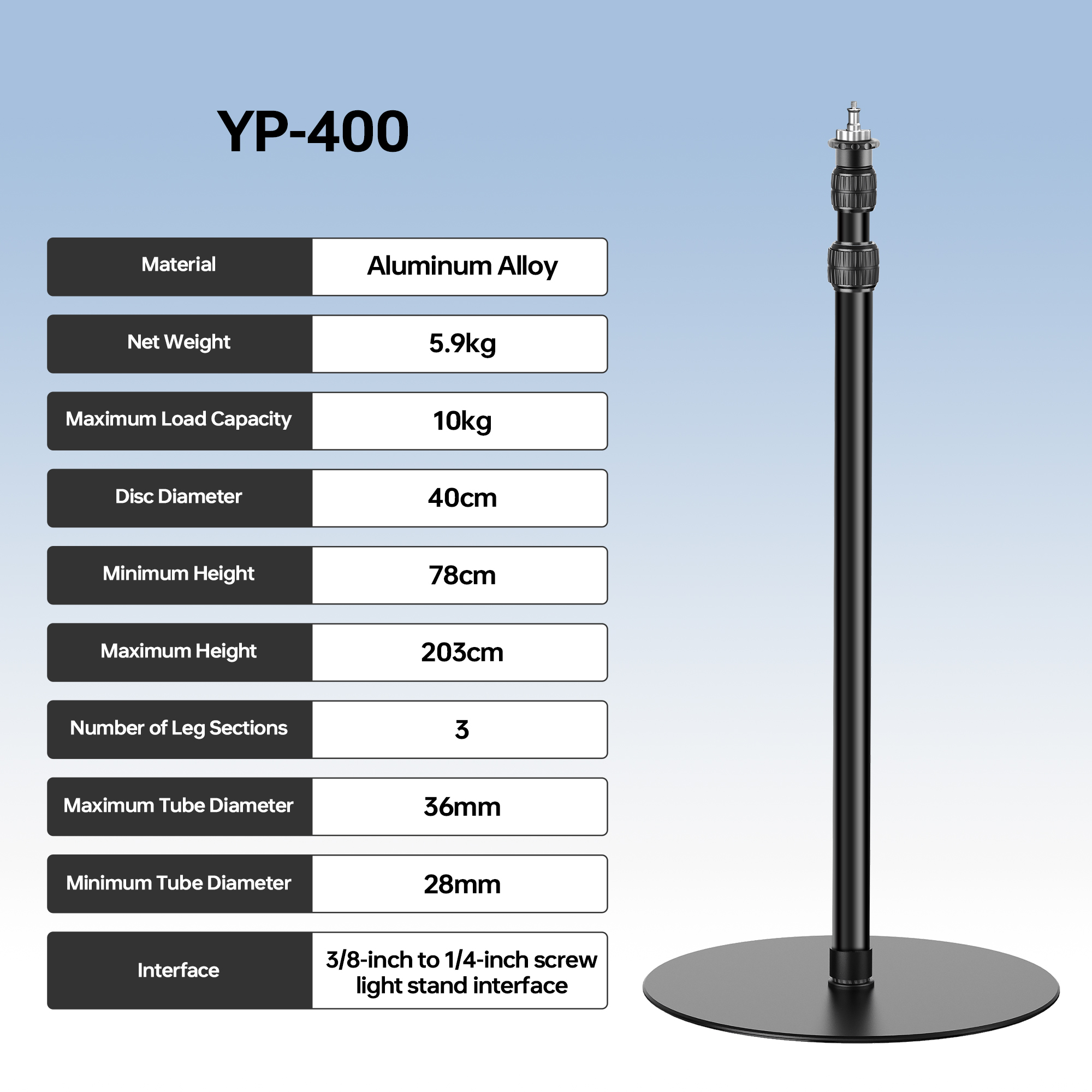Manbily Light Stand Round base - Photography Lighting Softbox のレビューと価格