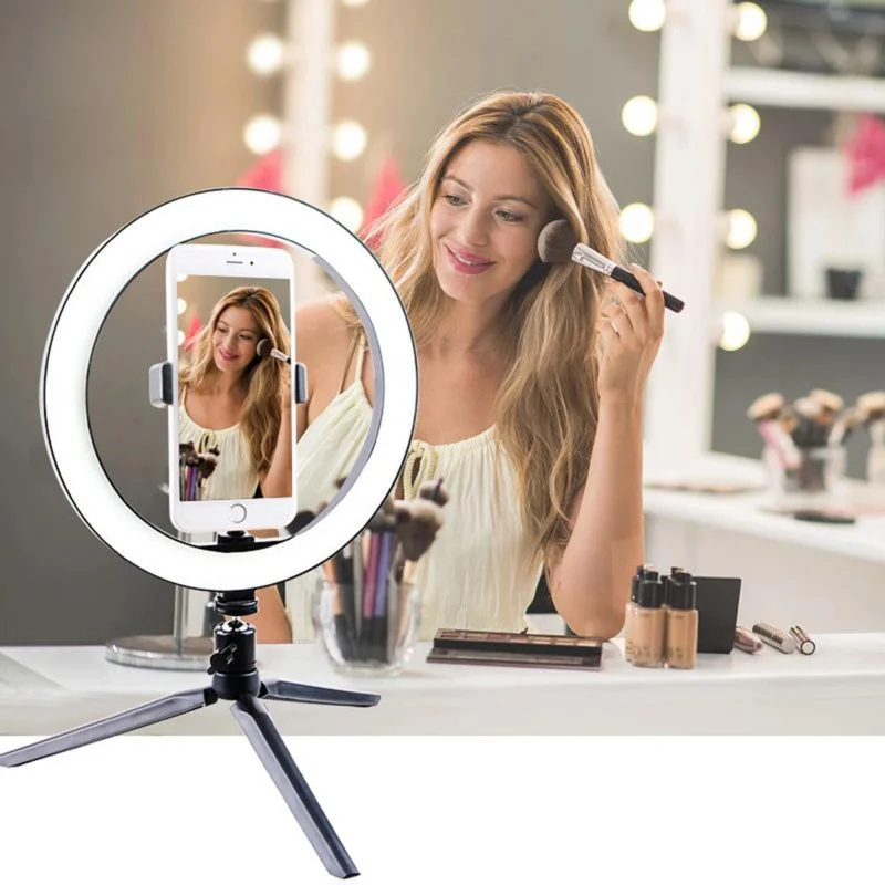 Dimmable26cm LED Ring Light Ki - Photography Lighting With Umbrella のレビューと価格