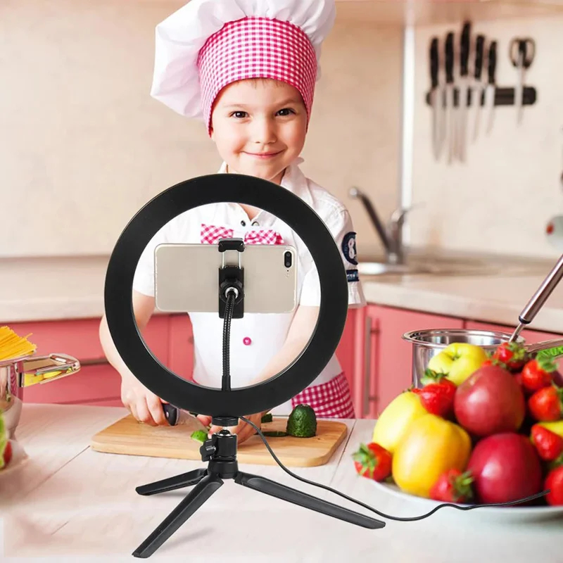 Dimmable26cm LED Ring Light Ki - Photography Lighting With Umbrella のレビューと価格