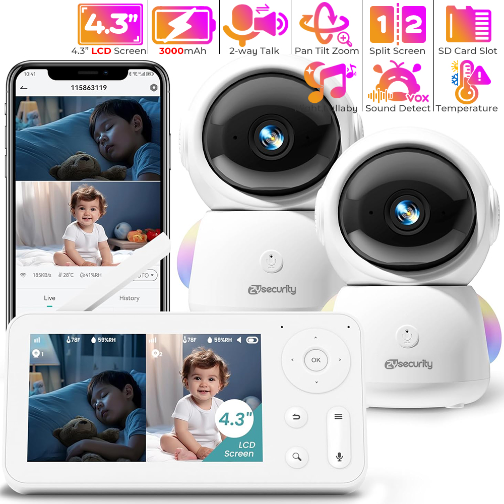 2K Baby Monitor with 2 Cameras - Photography Lighting With Umbrella のレビューと価格