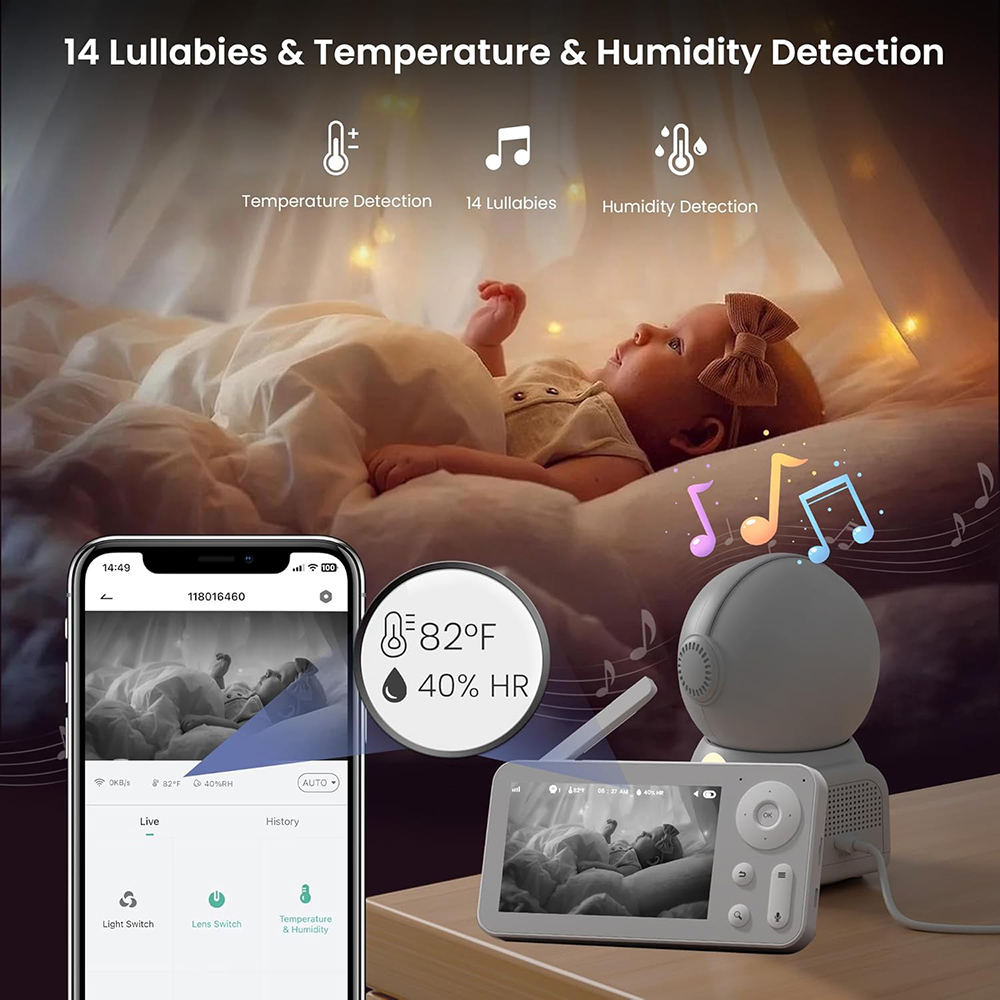 2K Baby Monitor with 2 Cameras - Photography Lighting With Umbrella のレビューと価格